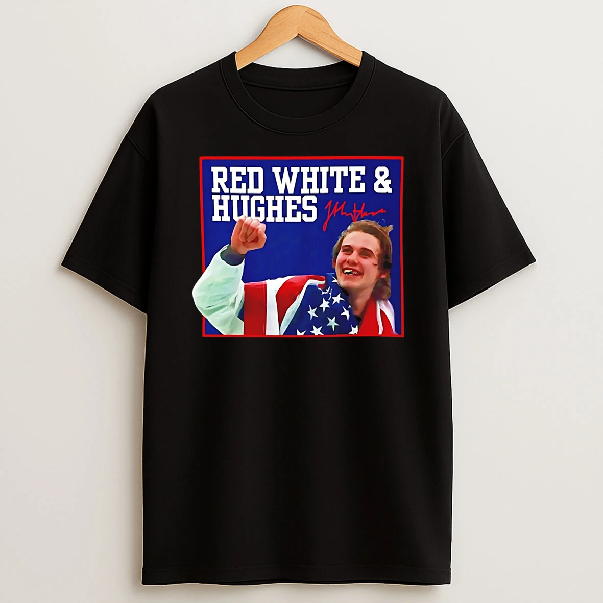 Jack Hughes Usa Hockey Red White And Hughes T Shirt