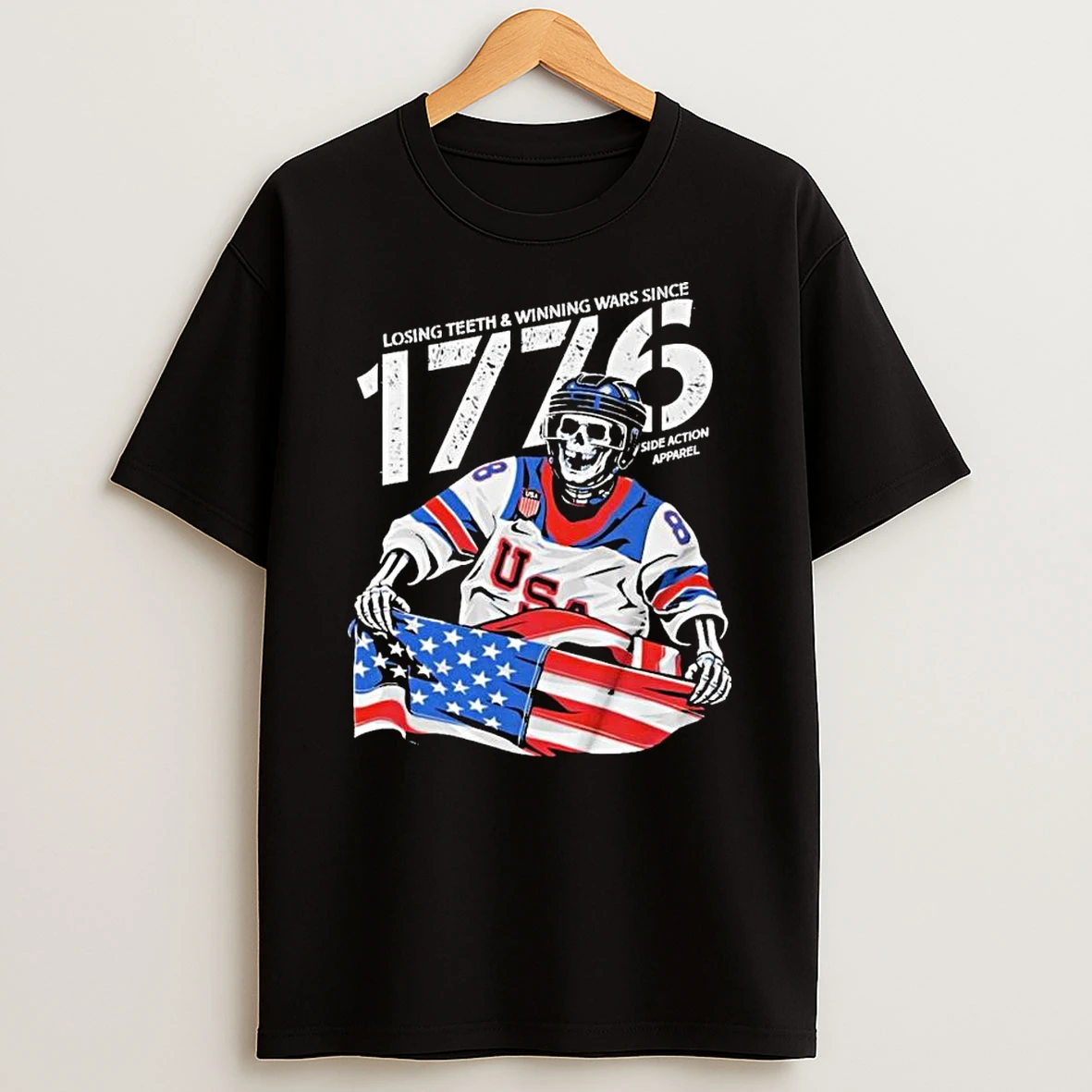 Jack Hughes Usa Hockey Olympic Losing Teeth Winning Wars Since 1776 T Shirt
