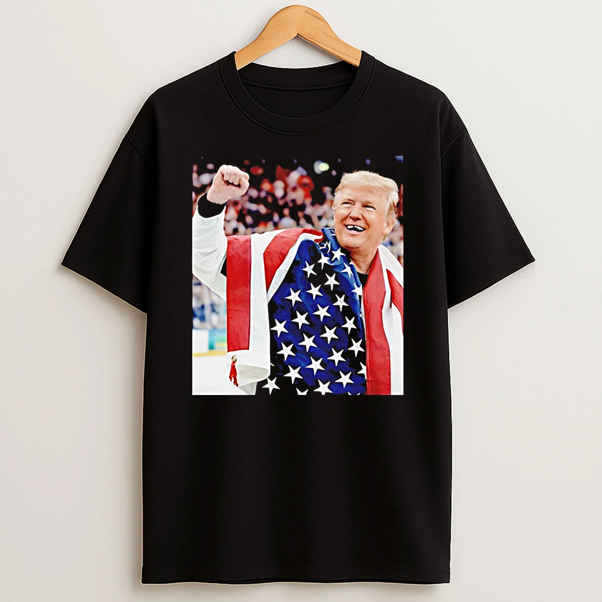 Jack Hughes X Donald Trump Usa Hockey Champions 2026 Olympic American Flag T Shirt