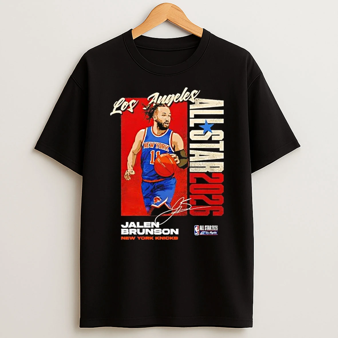 Jalen Brunson New York Knicks 2026 Nba All Star Vertical Signature T Shirt