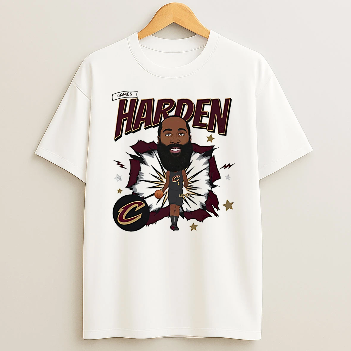 James Harden Cleveland Cavaliers Caricature Signature T Shirt