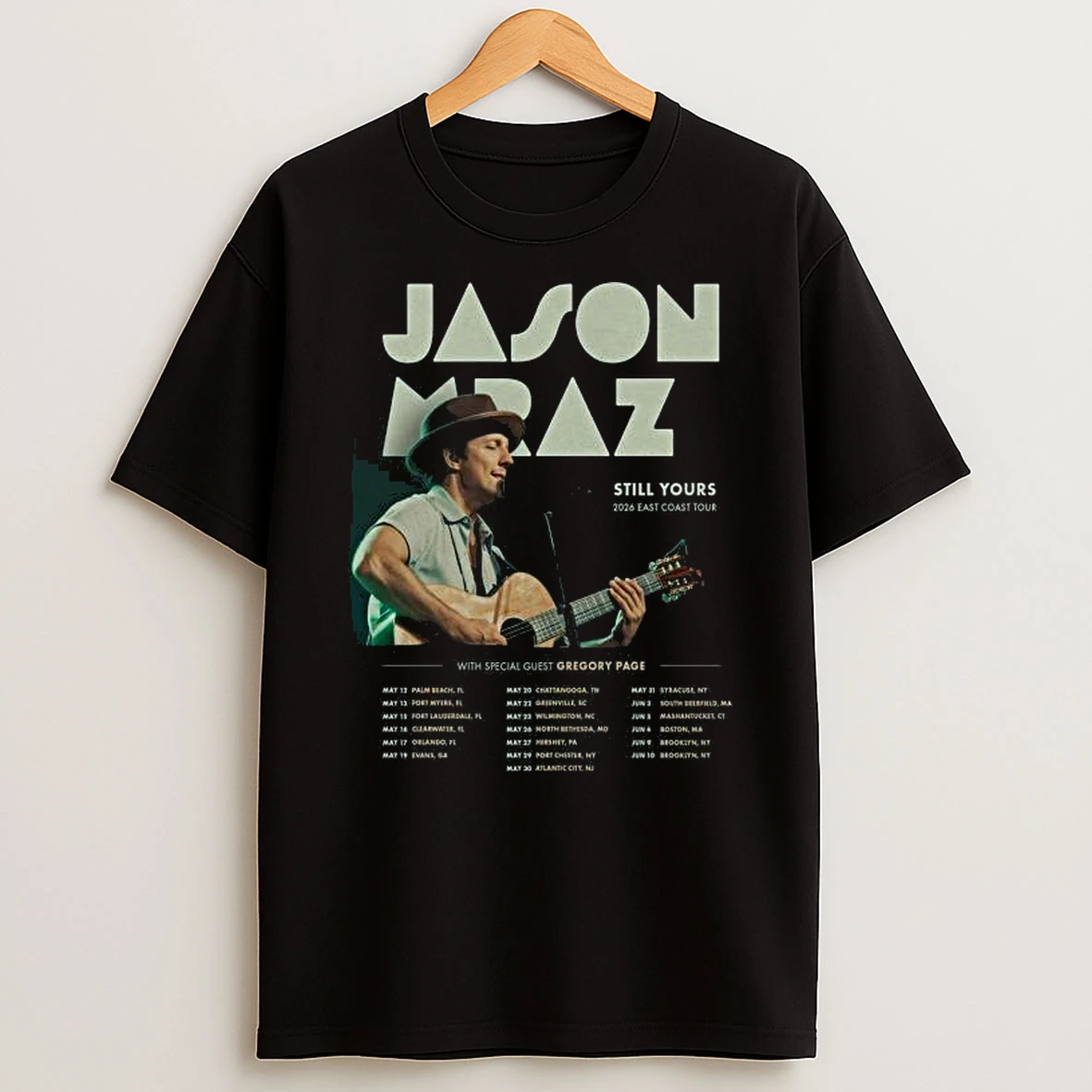 Jason Mraz East Coast Tour 2026 T Shirt