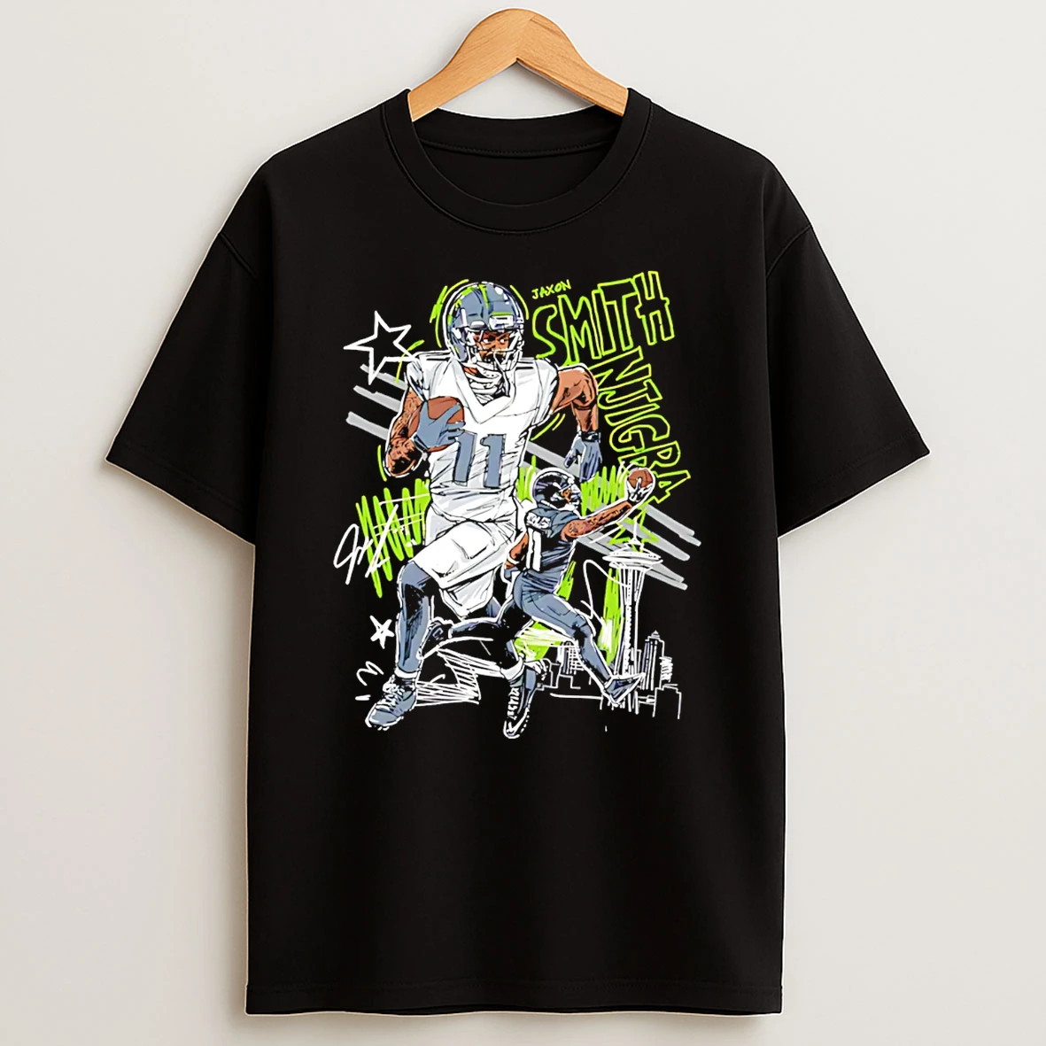 Jaxon Smith Njigba Seattle Scribble Vintage T Shirt