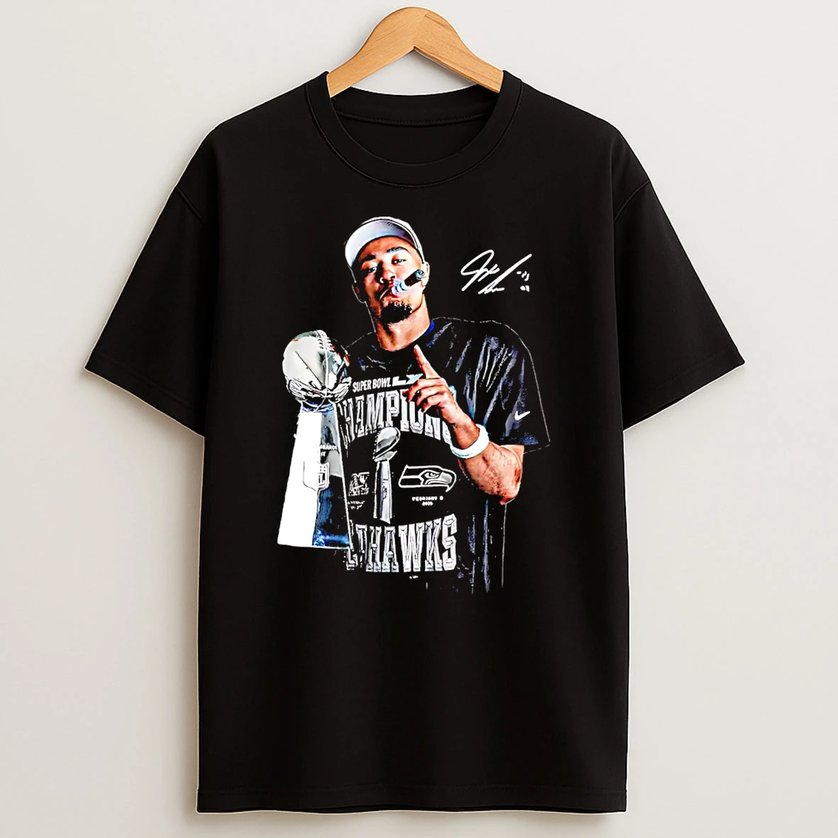 Jaxon Smith Njigba Seattle Seahawks Super Bowl Champ Smoking T Shirt