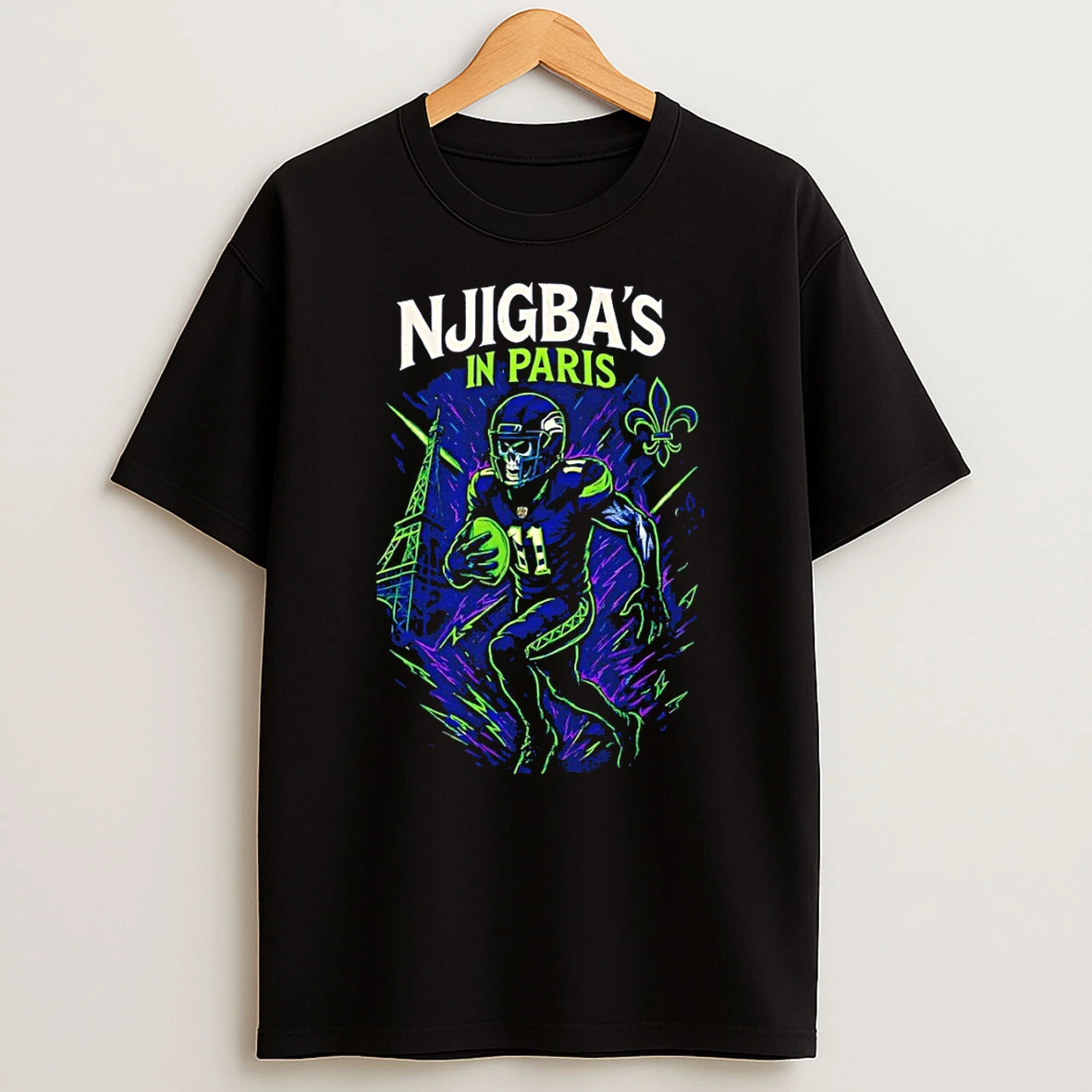 Jaxon Smith Njigba In Paris Seattle Seahawks Football 2026 T Shirt