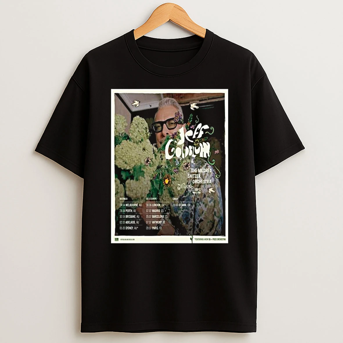 Jeff Goldblum Night Blooms World Tour 2026 T Shirt