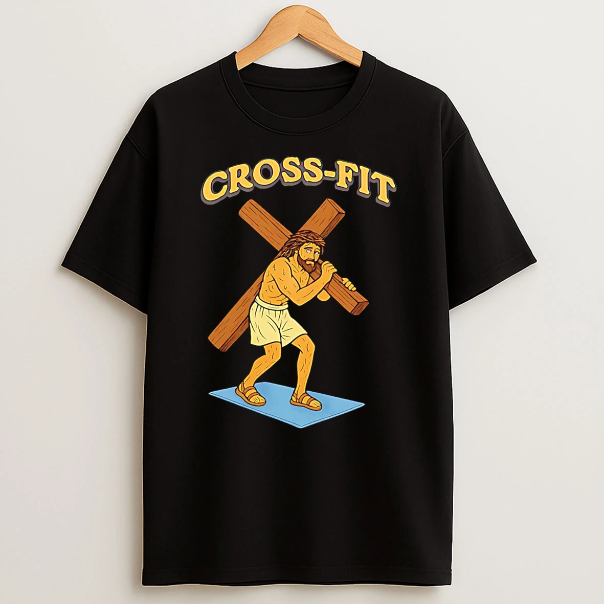 Jesus Cross Fit Cartoon T Shirt