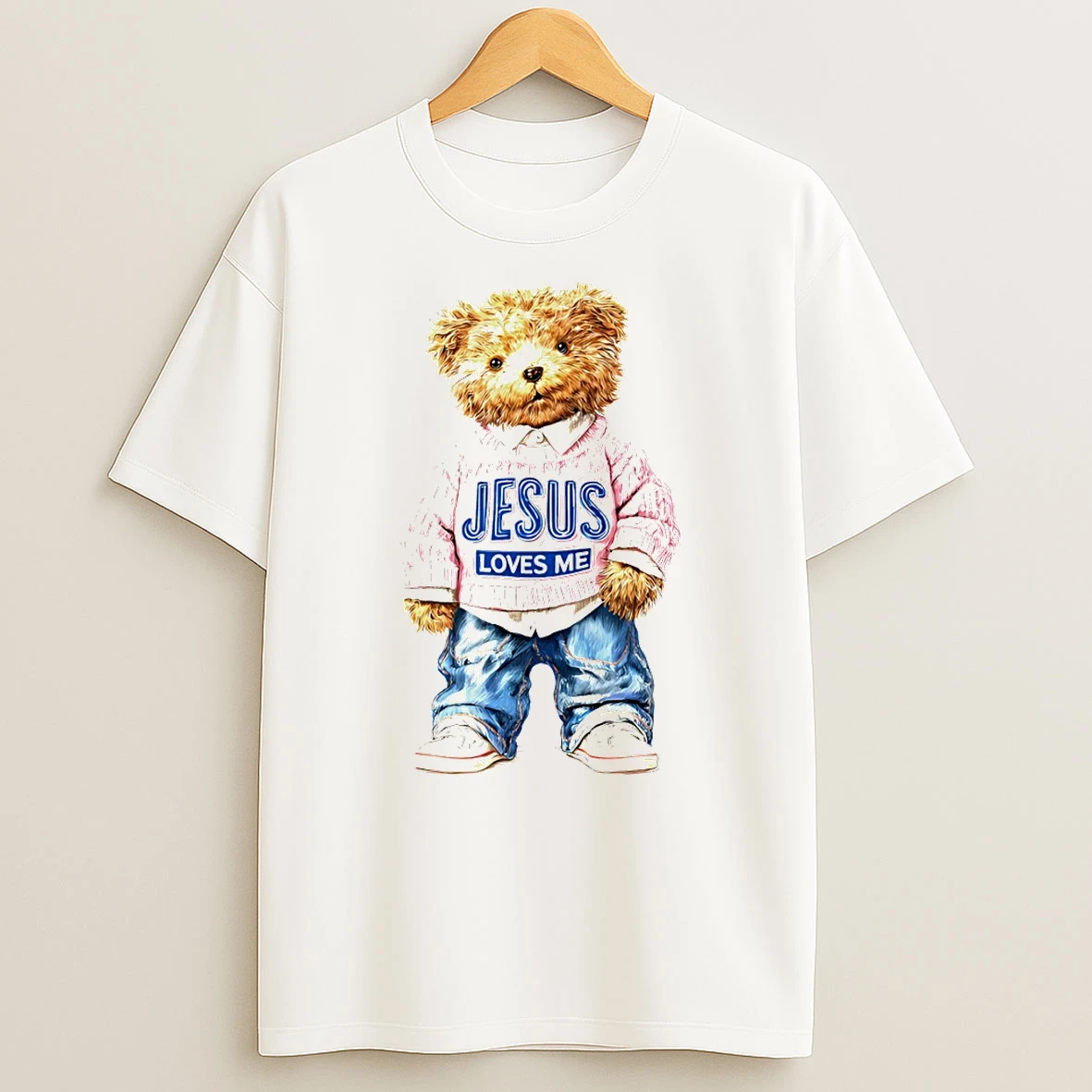 Jesus Loves Me Teddy Bear Valentines Day T Shirt
