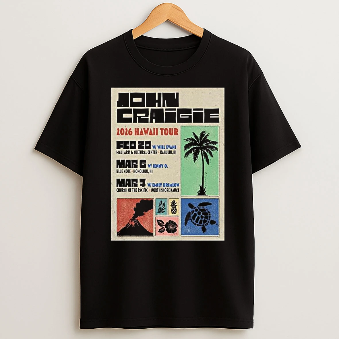 John Craigie 2026 Hawai Tour T Shirt