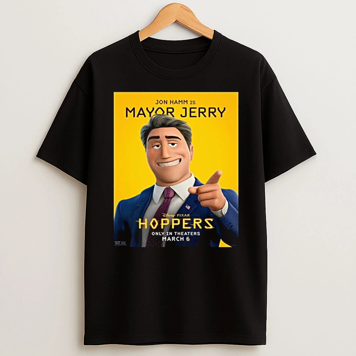 Jon Hamm Is Mayor Jerry Character For Hoppers Only In Theaters March 6 2026 T Shirt