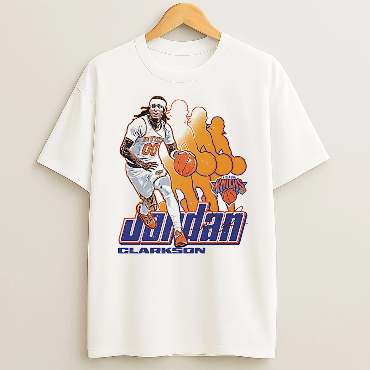 Jordan Clarkson New York Knicks Retro Signature T Shirt