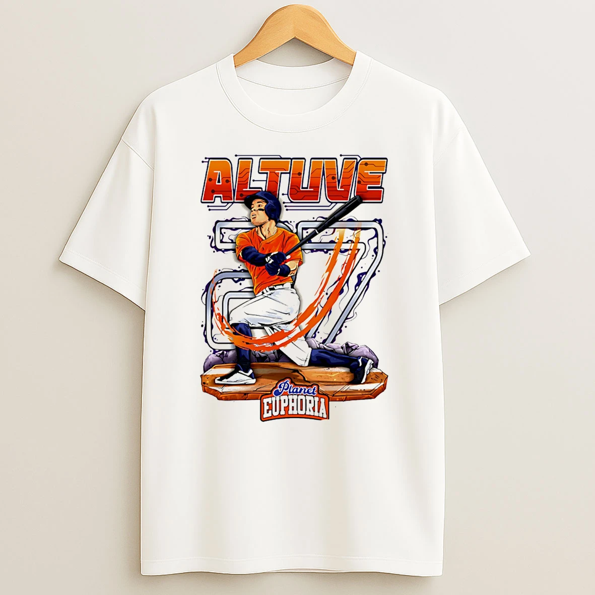 Jose Altuve Houston Astros Hand Drawn Artwork T Shirt