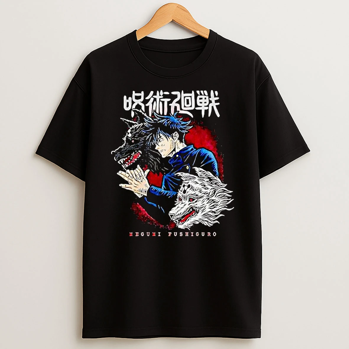 Jujutsu Kaisen Megumi Fushiguro With Divine Dogs Anime T Shirt