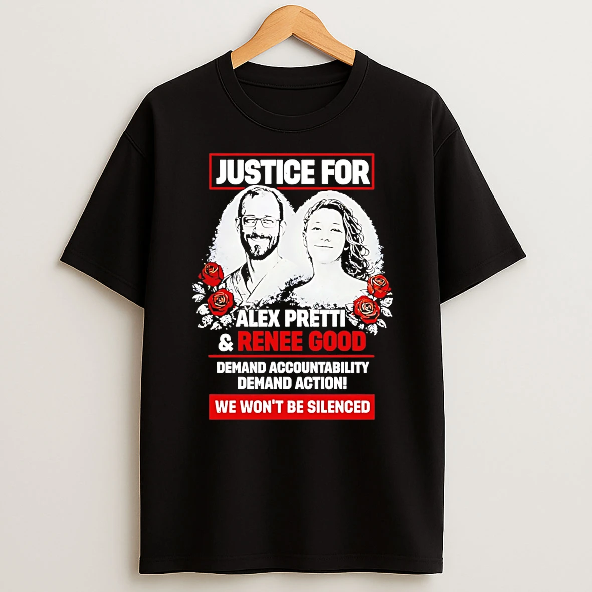 Justice For Alex Pretti And Renee Good We Wont Be Silenced T Shirt