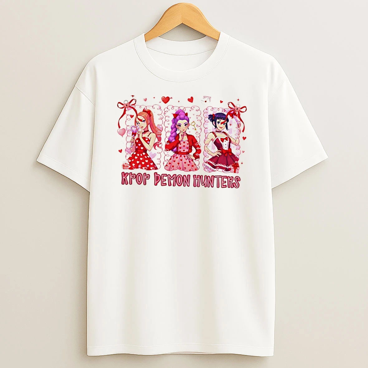 Kpop Demon Hunters Love Huntrix Coquette Happy Valentines Day 2026 T Shirt