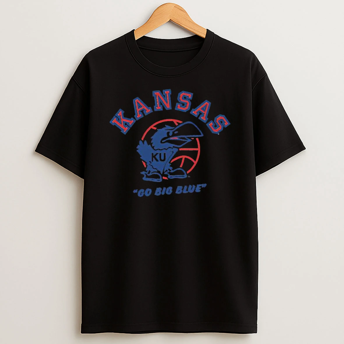 Kansas Go Big Blue Basketball Vintage T Shirt