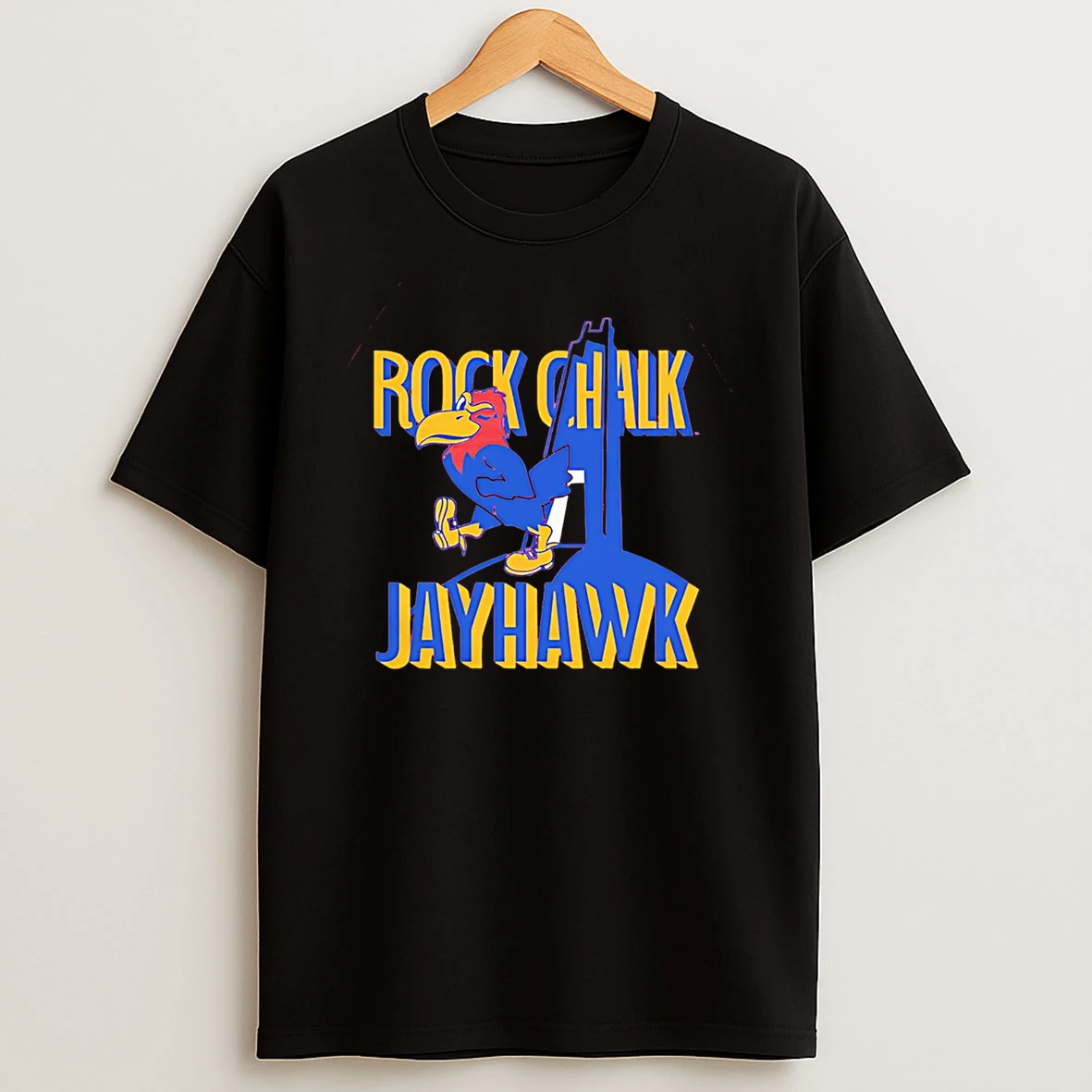 Kansas Jayhawks Rock Chalk Jayhawk Campanile T Shirt