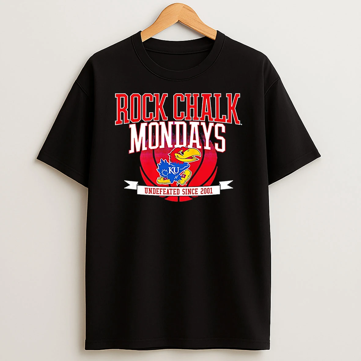 Kansas Jayhawks Rock Chalk Mondays Undefeated Since 2001 T Shirt