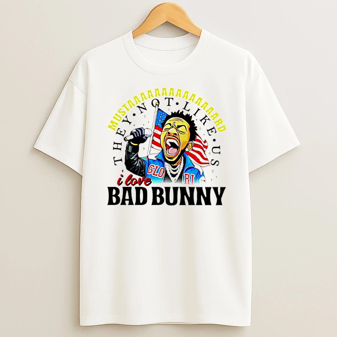 Kendrick Lamar Mustard They Not Like Us I Love Bad Bunny Graphic T Shirt