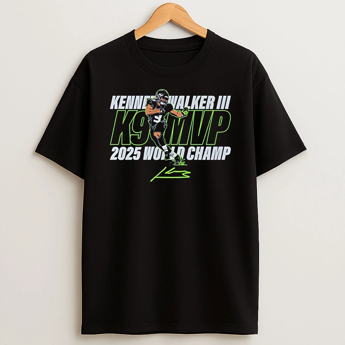 Kenneth Walker Iii Mvp Seattle Seahawks Football K9 World Champ Signature T Shirt