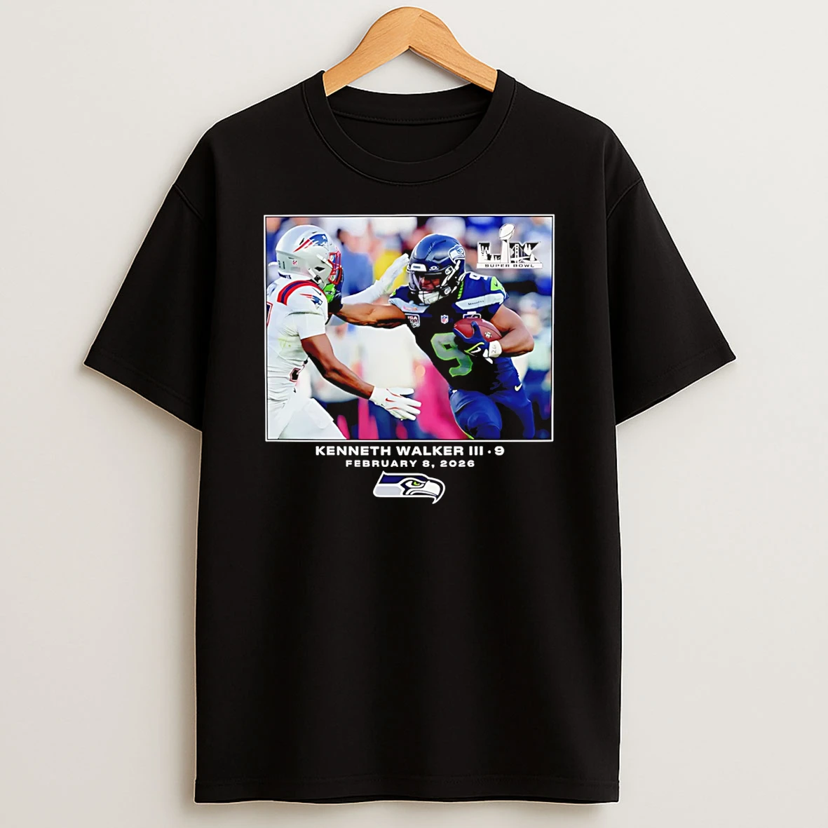 Kenneth Walker Iii Seattle Seahawks Nfl Flash Features Super Bowl Lx Champions T Shirt