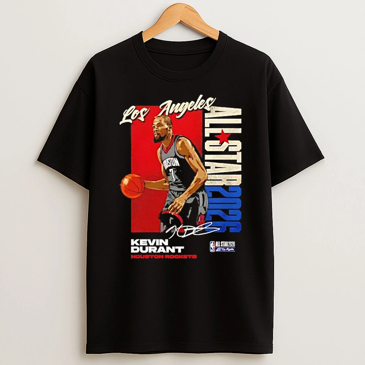 Kevin Durant Houston Rockets 2026 Nba All Star Vertical Signature T Shirt