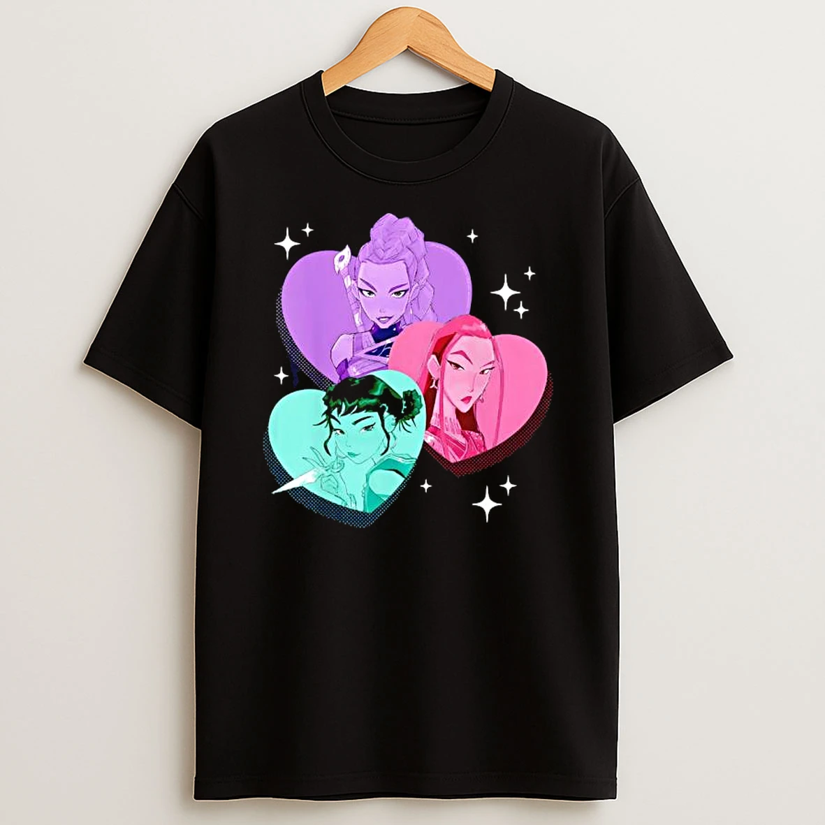 Kpop Demon Hunters Huntrix Heart Frame Zoey Rumi And Mira T Shirt