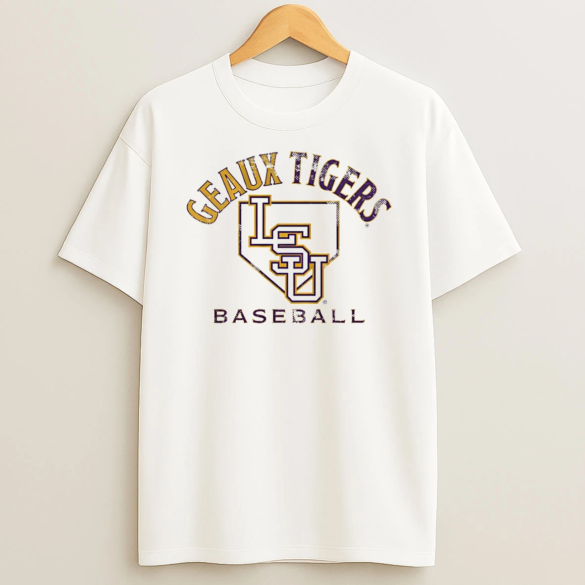 Lsu Tigers Geaux Tigers Baseball Home Plate T Shirt