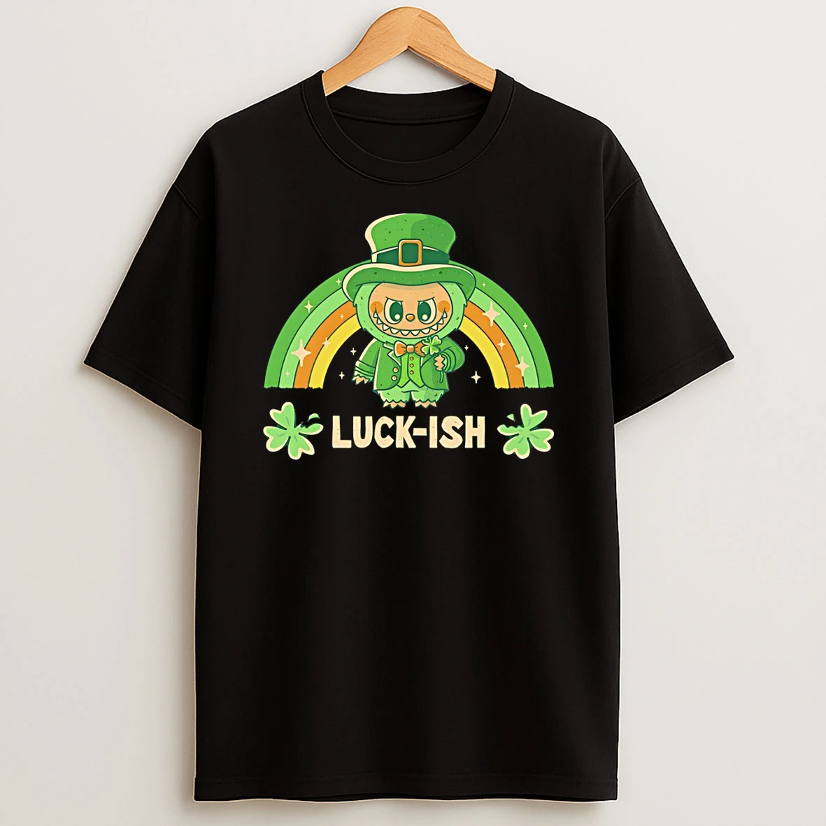 Labubu Luck Ish Shamrock St Patrick Day 2026 T Shirt