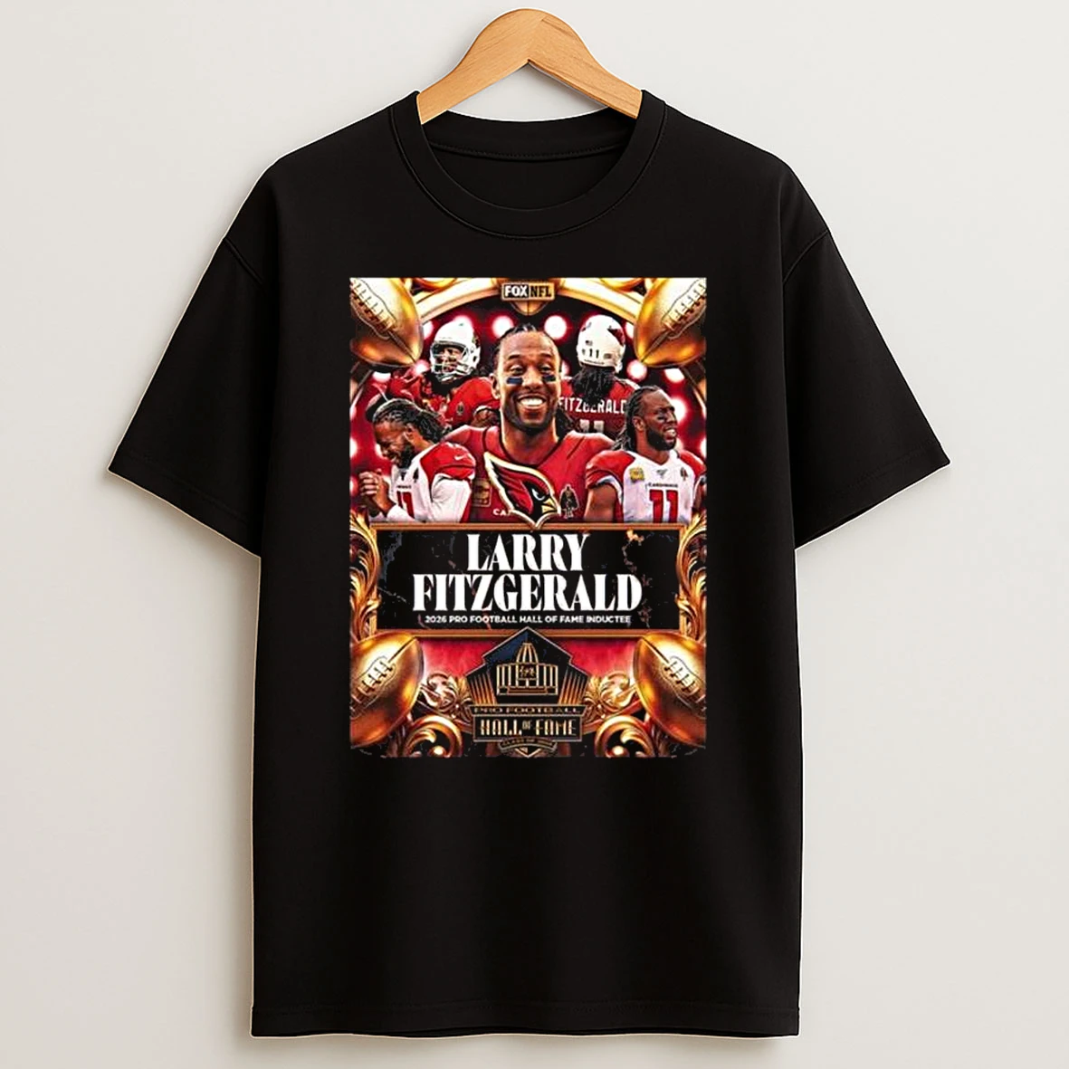 Larry Fitzgerald Arizona Cardinals Nfl 2026 Pro Football Hall Of Fame Inductee T Shirt