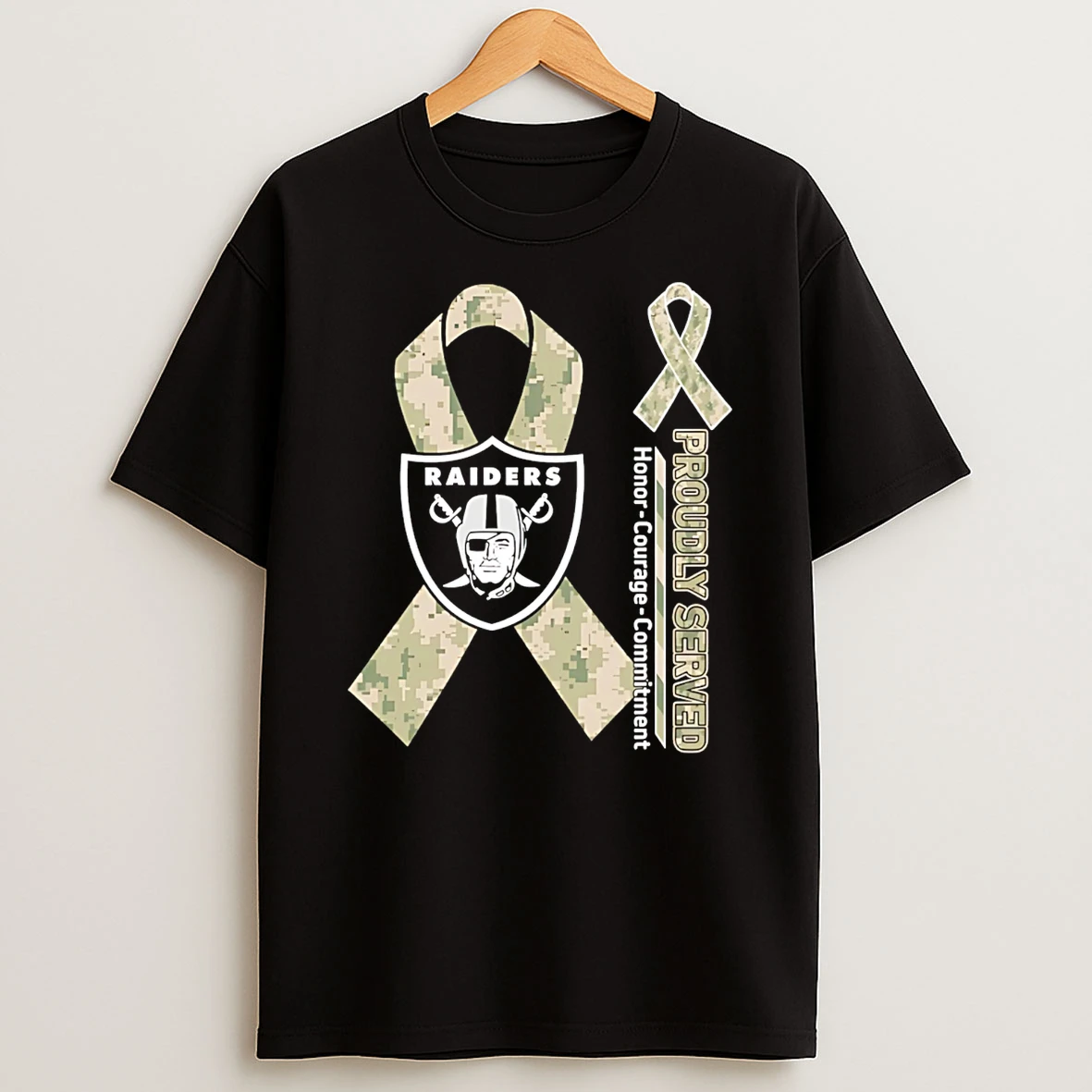 Las Vegas Raiders Proudly Served Honor Courage Commitment T Shirt