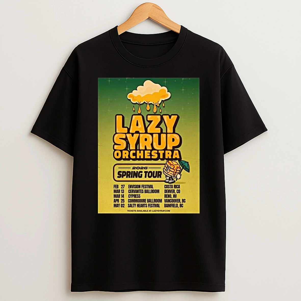 Lazy Syrup Orchestra Spring Tour 2026 T Shirt