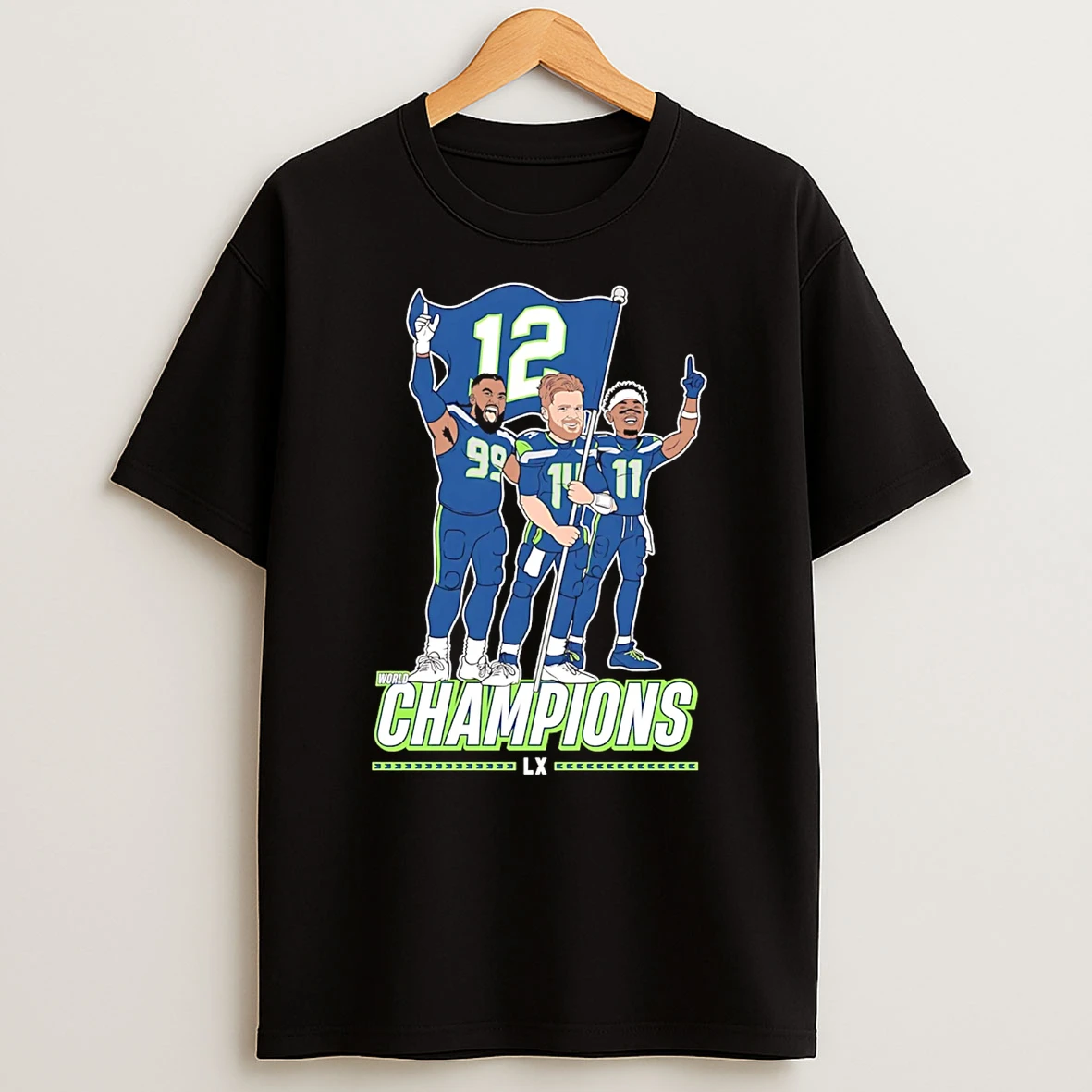 Leonard Williams Sam Darnold Jaxon Smith Njigba Seattle Champions Flag Plant T Shirt