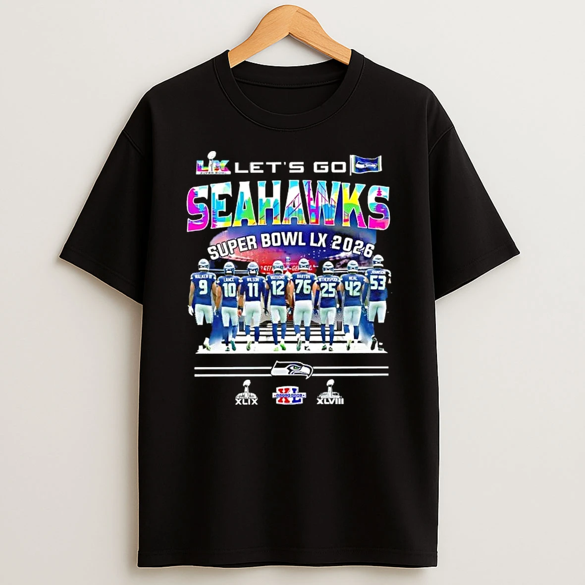 Lets Go Seattle Seahawks All Players Super Bowl Lx 2026 T Shirt