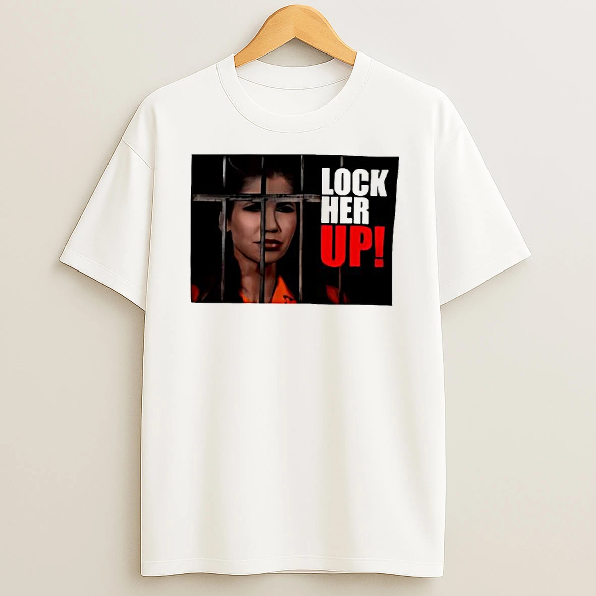 Lock Her Up Kristi Noem Bars Orange Jump Suit T Shirt