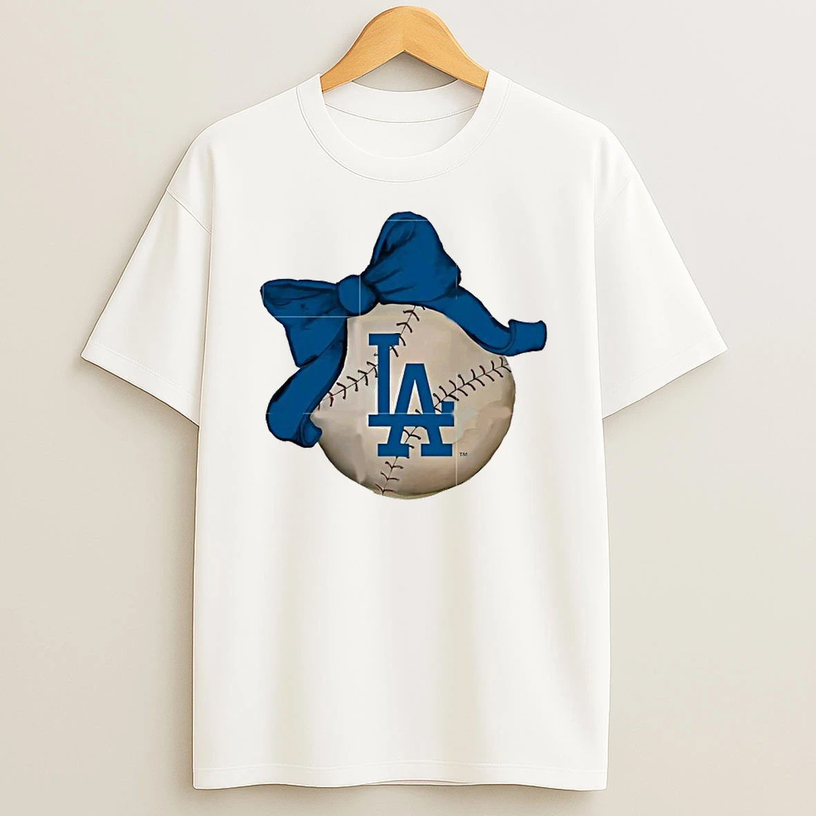 Los Angeles Dodgers Tiny Turnip Baseball Bow T Shirt