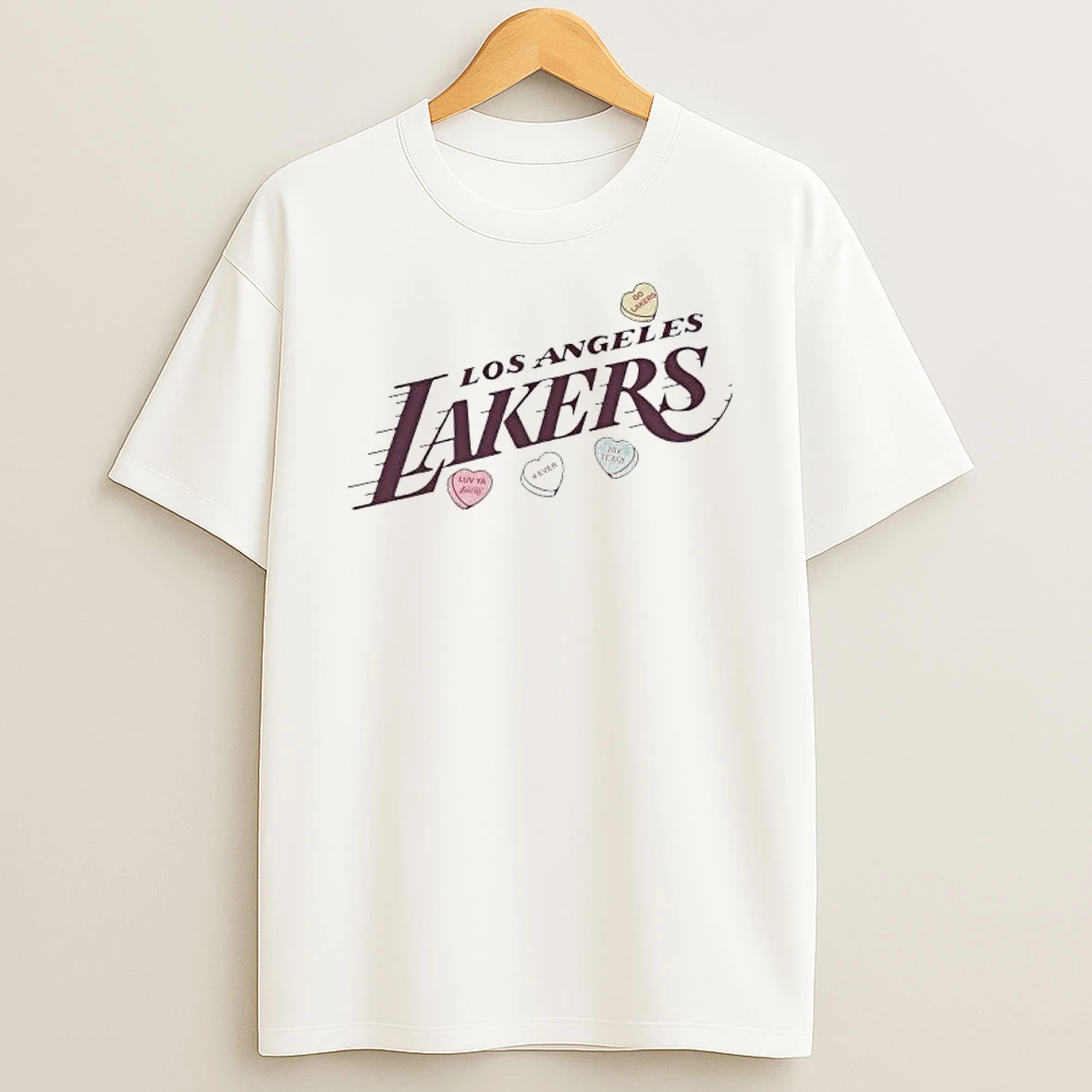Los Angeles Lakers Valentines Day Conversation Hearts T Shirt