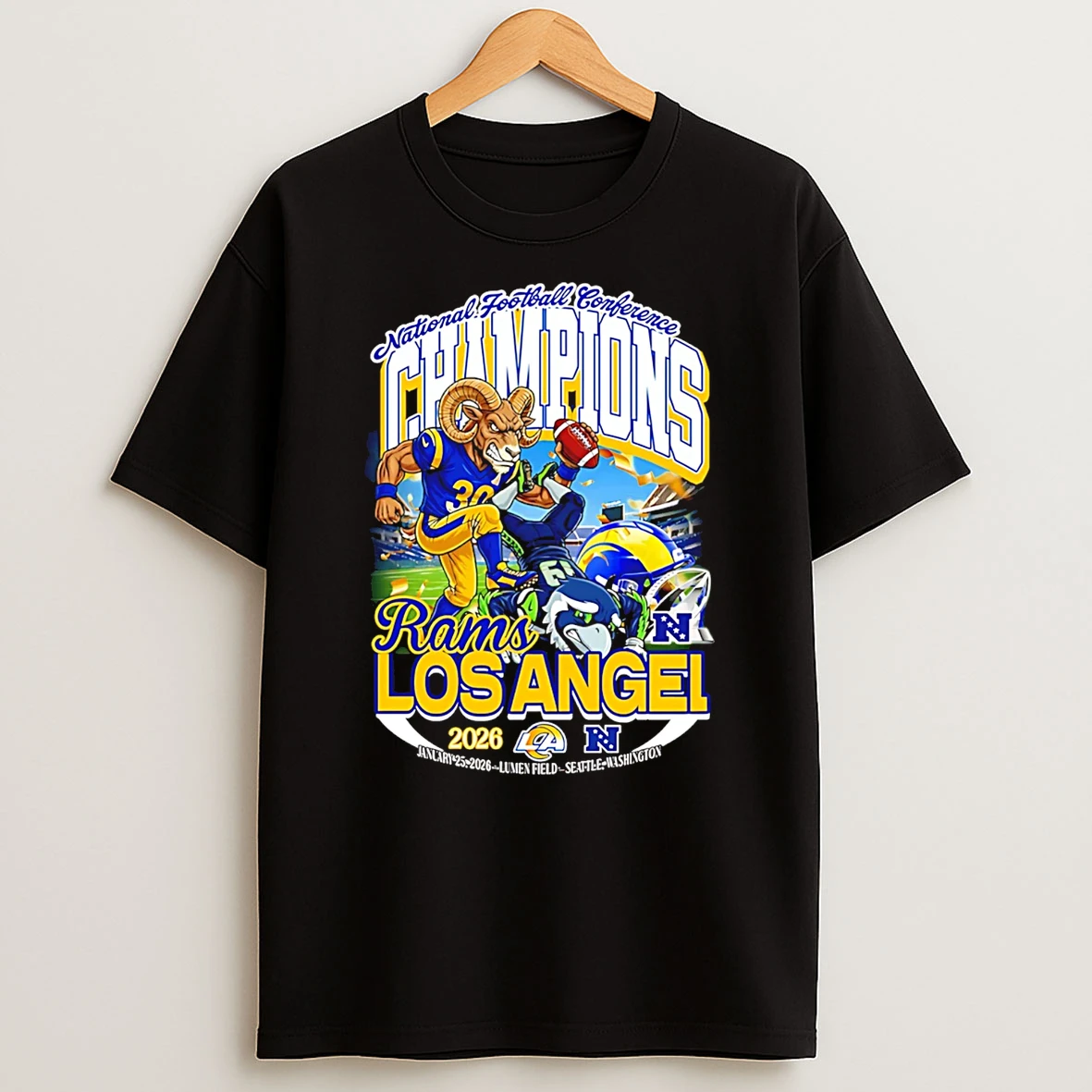 Los Angeles Rams 2026 Nfc Champions Mascot T Shirt
