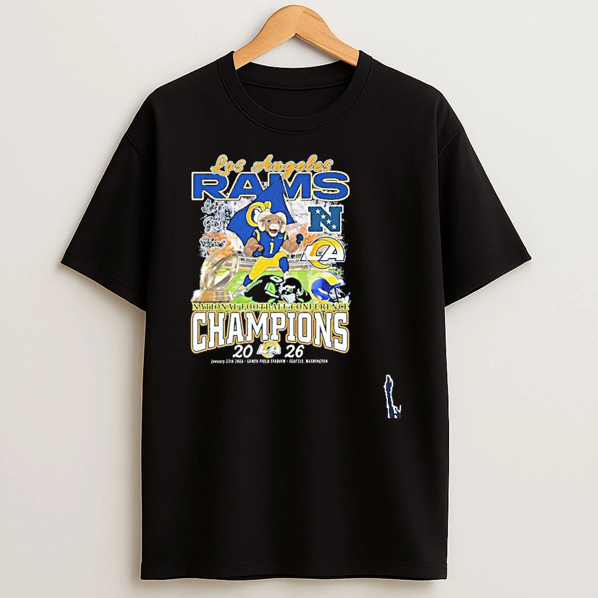 Los Angeles Rams Mascot National Football Conference Champions 2026 T Shirt