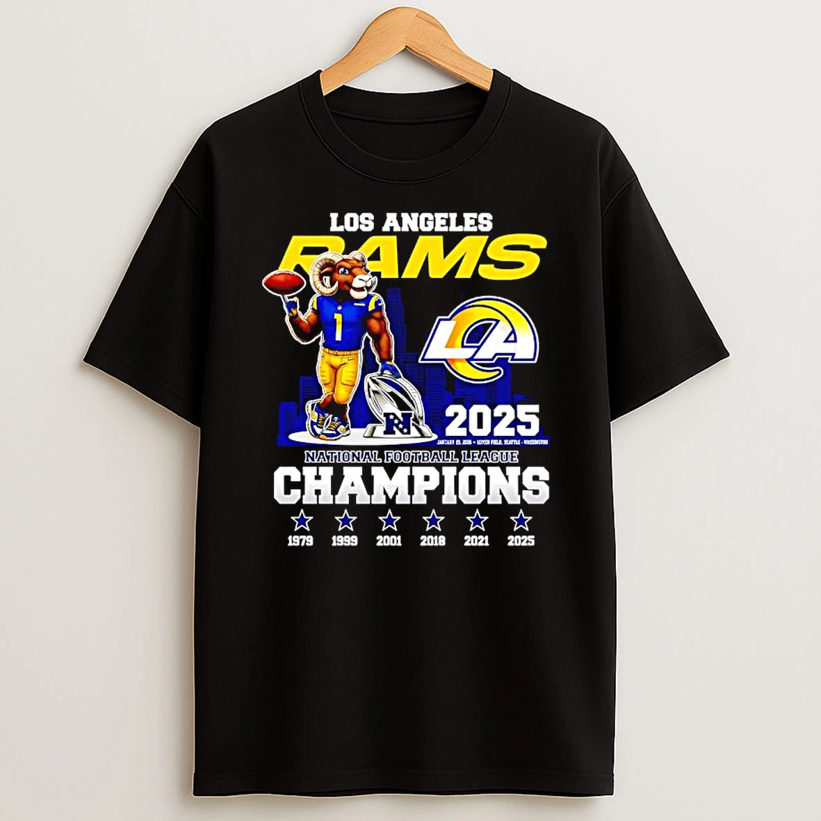 Los Angeles Rams Nfl Champions Of Years T Shirt