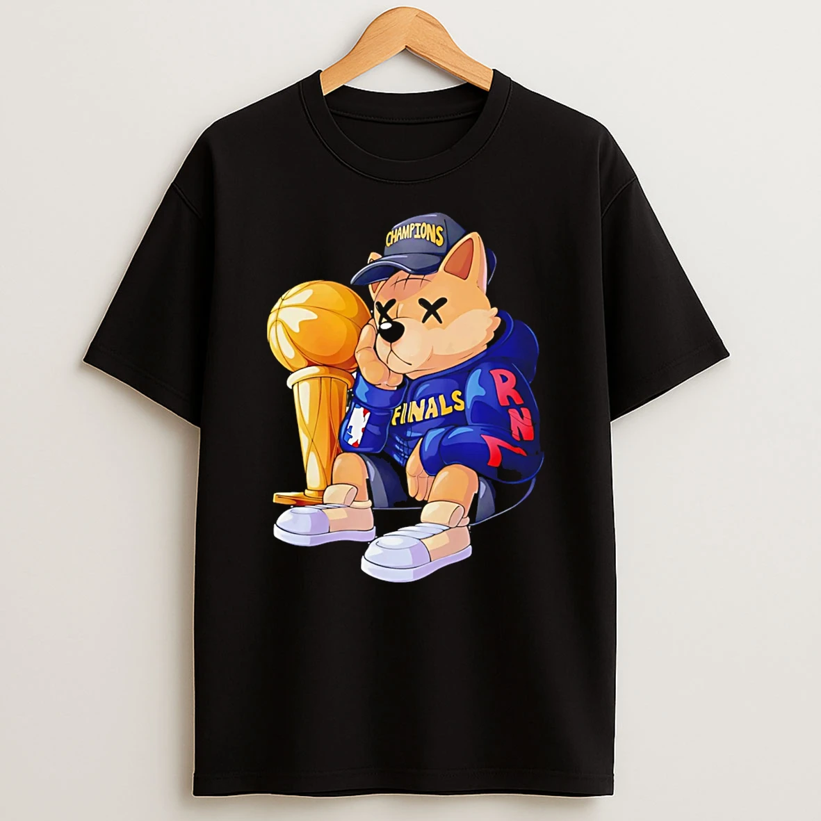 Lottie Van Praag Wearing Bear Richie Finals Champions T Shirt