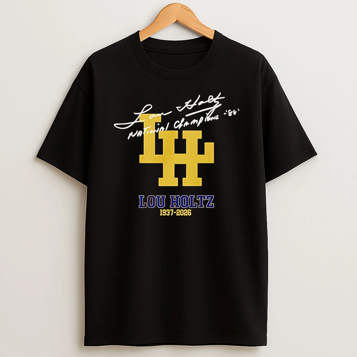 Lou Holtz 1973 2026 Notre Dame National Champions Signature T Shirt
