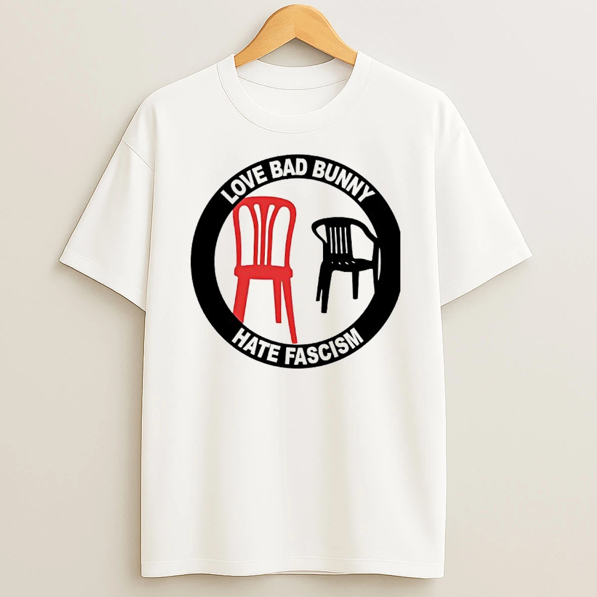 Love Bad Bunny Hate Fascism Chairs T Shirt