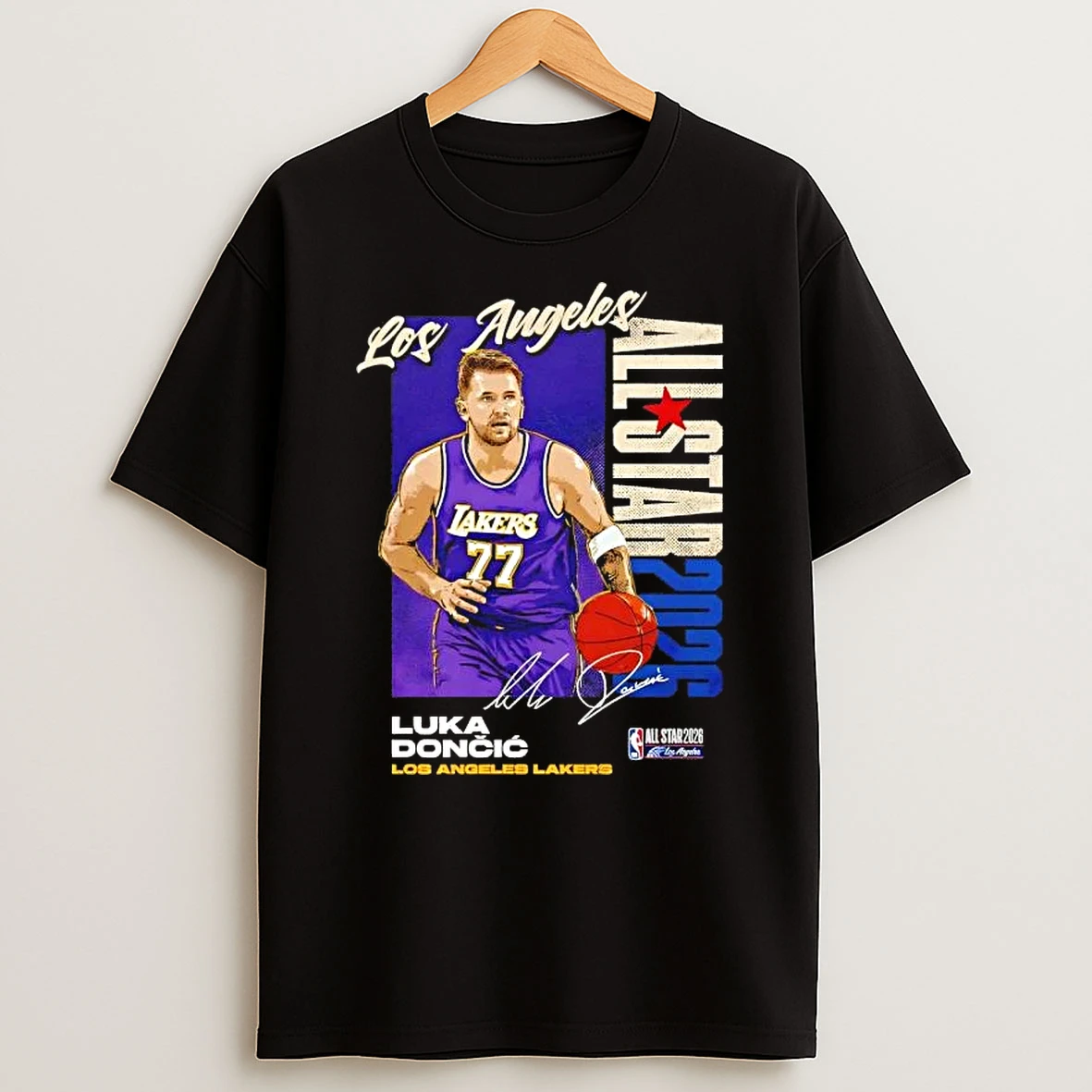 Luka Doncic Los Angeles Lakers 2026 Nba All Star Vertical Signature T Shirt