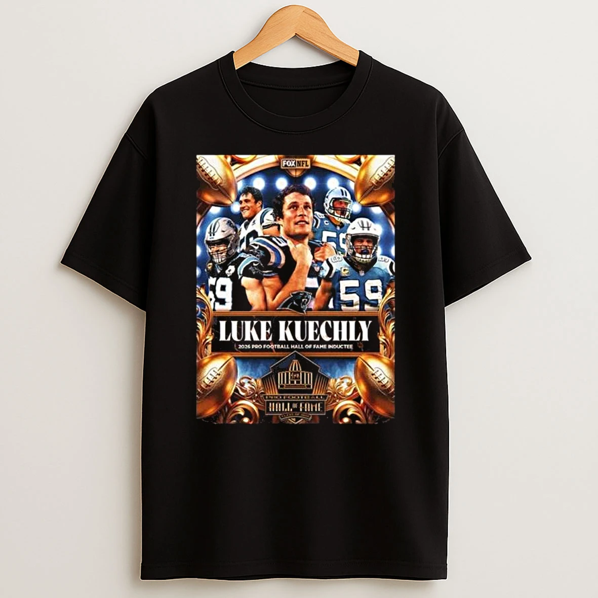 Luke Kuechly Carolina Panthers Nfl 2026 Pro Football Hall Of Fame Inductee T Shirt