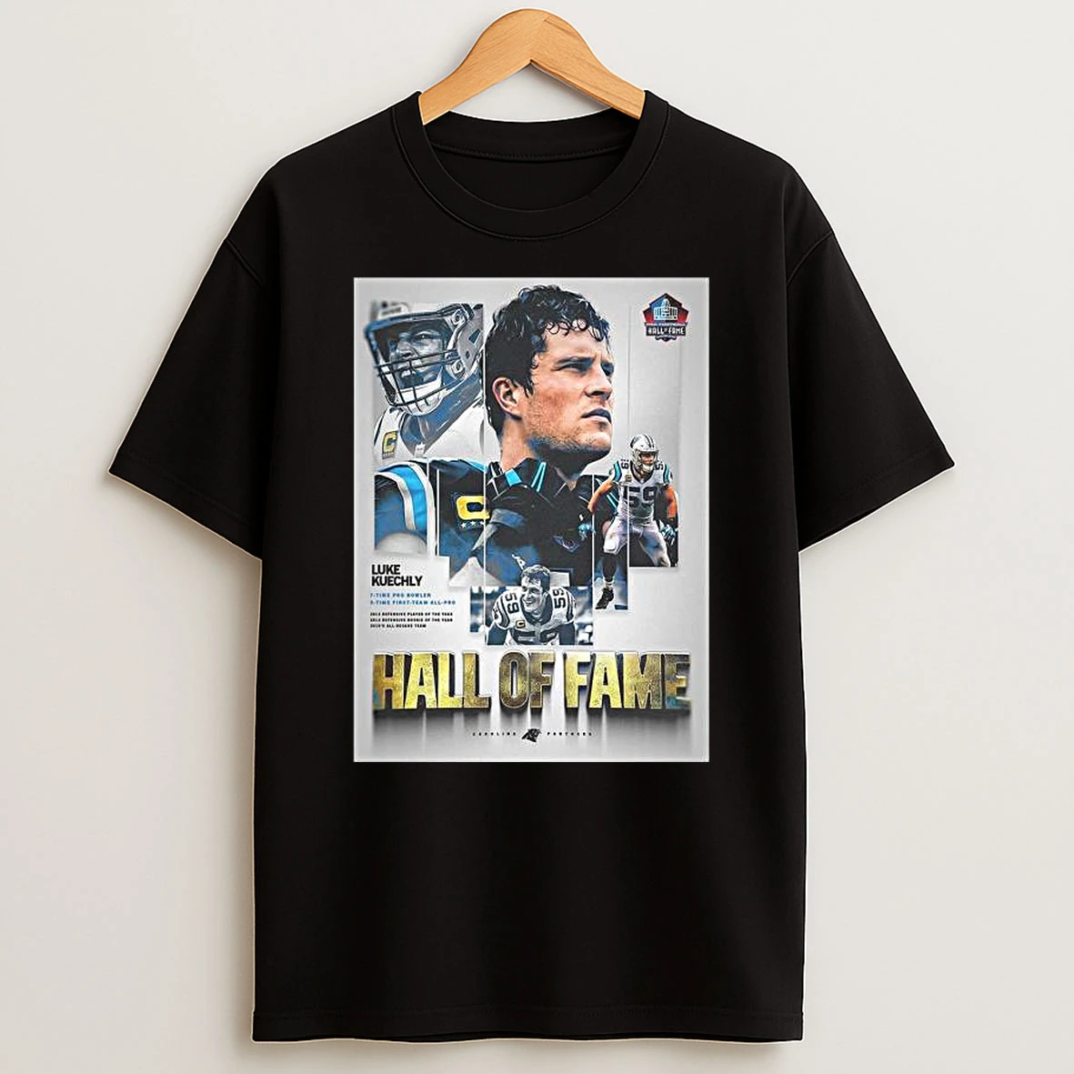 Luke Kuechly From Carolina Panthers Nfl 2026 Pro Football Hall Of Fame Inductee 59 Forever Enshrined T Shirt