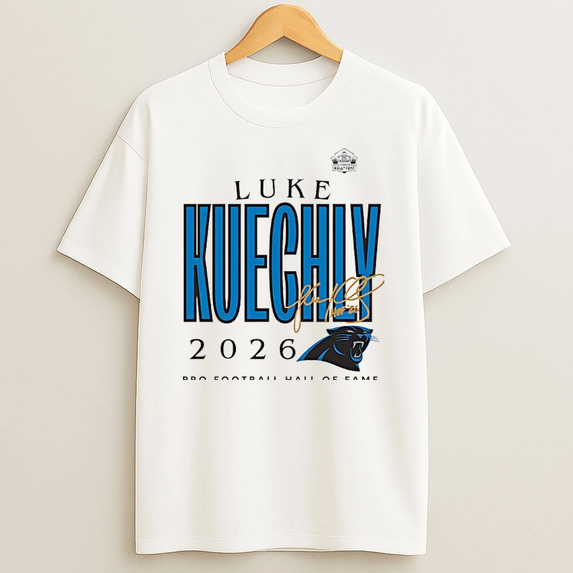 Luke Kuechly Panthers Class Of 2026 Pro Football Hall Of Fame Logo T Shirt