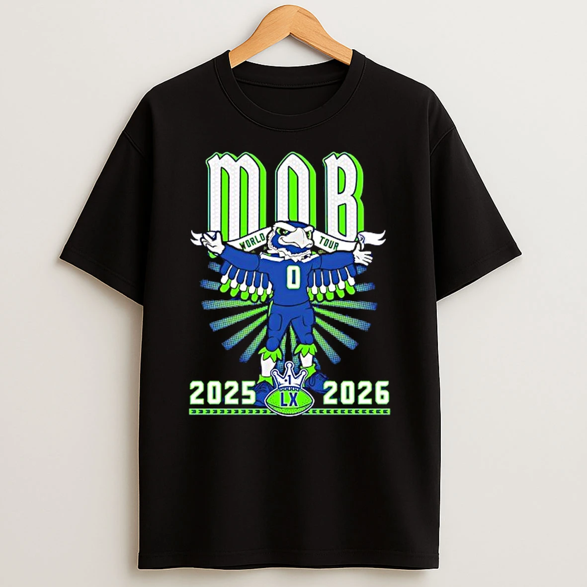 Mob World Tour 2025 Seattle Seahawks Mascot T Shirt