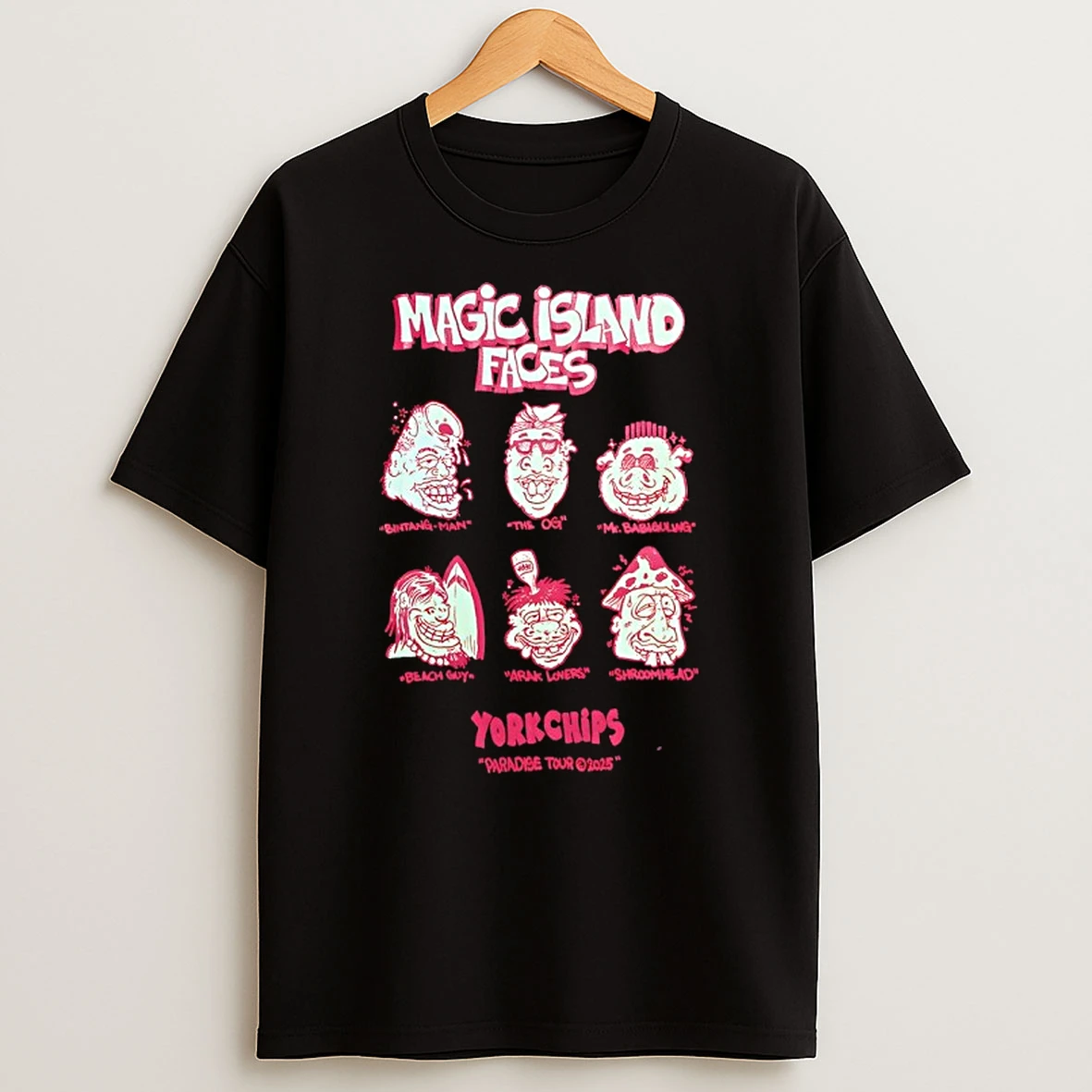 Magic Island Faces York Chips Paradise Tour 2025 T Shirt
