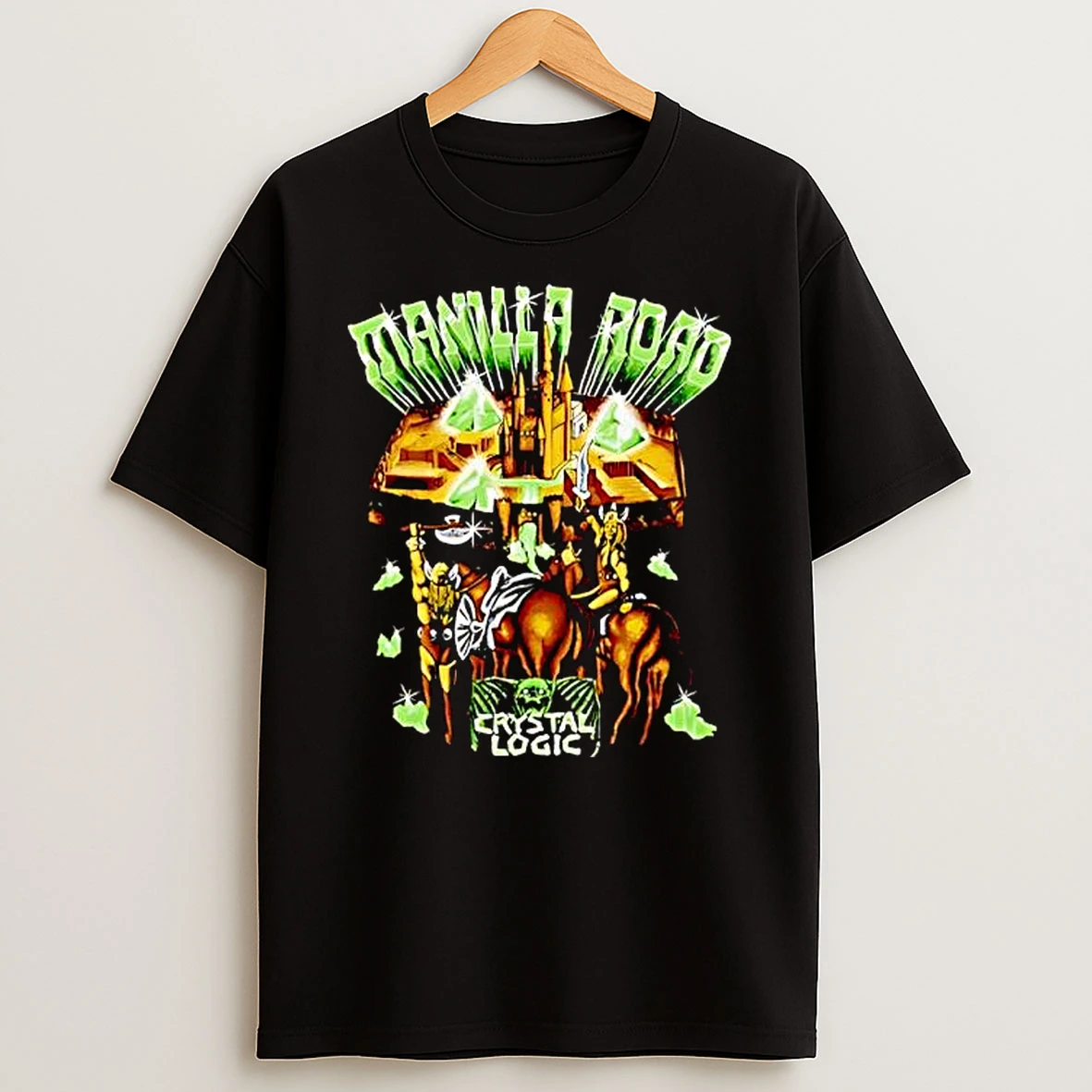 Manilla Road Crystal Logic Epic Heavy Metal Fantasy Band T Shirt